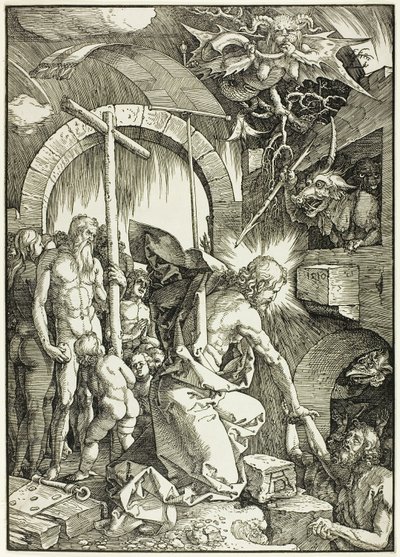 The Harrowing of Hell - Cristo no Limbo, placa nove da Grande Paixão de Albrecht Dürer