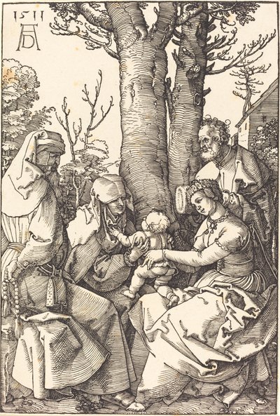A Sagrada Família com Joachim e Anne debaixo de uma árvore de Albrecht Dürer