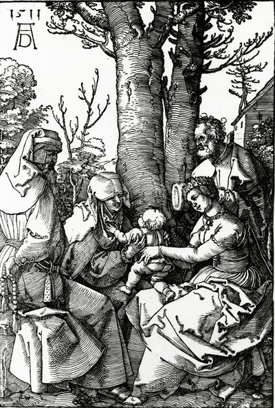A Sagrada Família com Santa Ana e São Joaquim, 1511 (xilogravura) de Albrecht Dürer