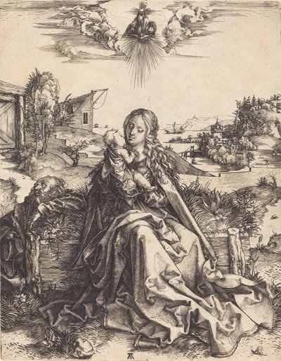 A Sagrada Família com a Mayfly, 14951496. de Albrecht Dürer