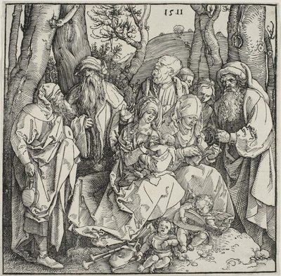 O Santo Parentesco e Dois Anjos Musicais de Albrecht Dürer
