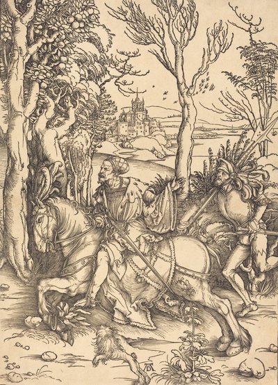 O Cavaleiro a Cavalo e o Lansquenet, c. 14961497. de Albrecht Dürer