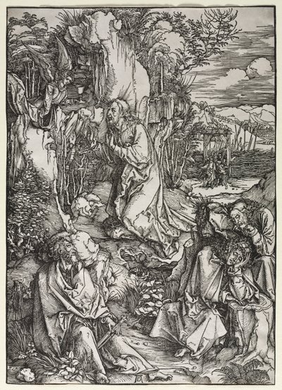 A Grande Paixão: Cristo no Monte das Oliveiras, c. 1497-1500. de Albrecht Dürer