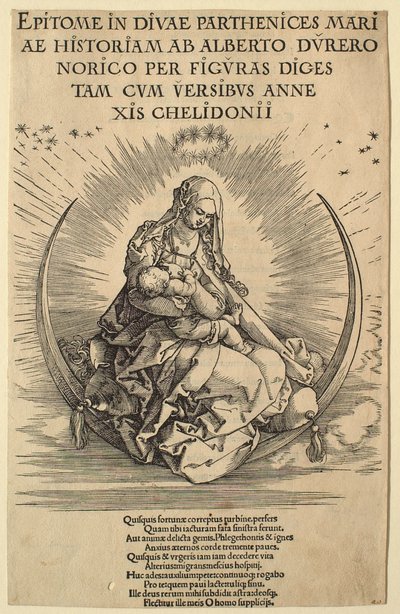 A Vida da Virgem: a Madona sobre o crescente lunar de Albrecht Dürer