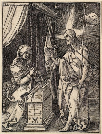 A Pequena Paixão: Cristo aparece à sua mãe de Albrecht Dürer