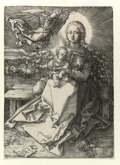 A Madonna coroada por um anjo, 1520 de Albrecht Dürer