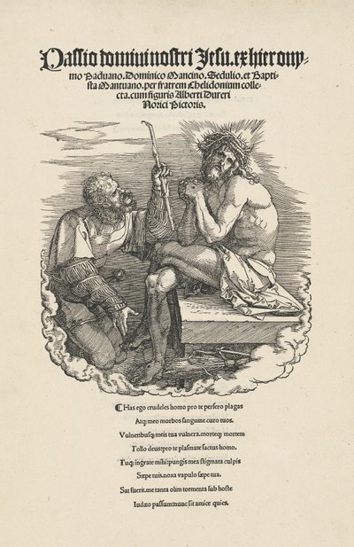 O Homem das Dores Zombado por um Soldado, provavelmente 1511. de Albrecht Dürer