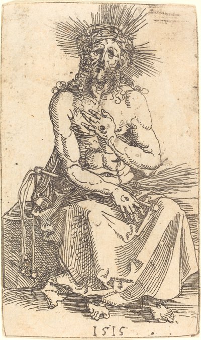 O homem das dores sentado de Albrecht Dürer