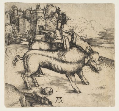 O Porco Monstruoso de Landser, ca. 1496 de Albrecht Dürer