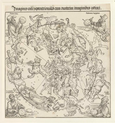 O hemisfério celeste do norte, 1515. de Albrecht Dürer