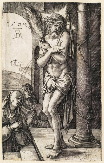A Paixão: o Homem das Dores junto à coluna de Albrecht Dürer