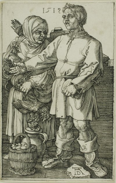 O camponês e sua esposa no mercado de Albrecht Dürer