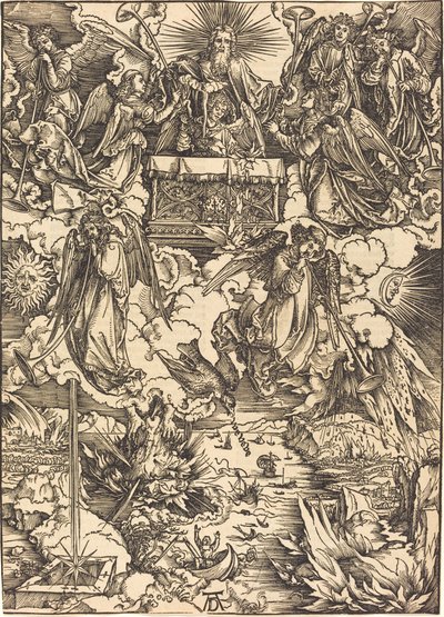 Os sete anjos com as trombetas de Albrecht Dürer
