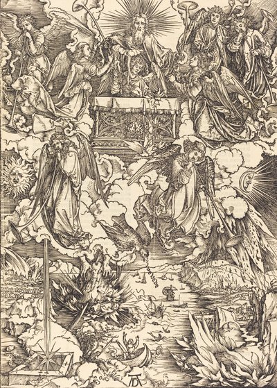Os Sete Anjos com as Trombetas, 1498. de Albrecht Dürer