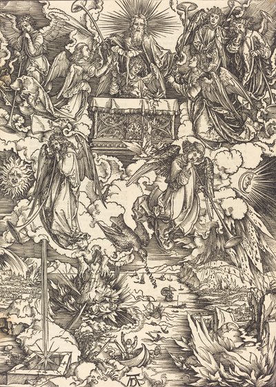 Os Sete Anjos com as Trombetas, provavelmente c. 14961498. de Albrecht Dürer