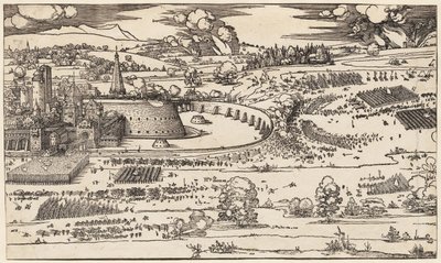 O cerco de uma fortaleza (apenas o lado esquerdo, de 2 blocos) de Albrecht Dürer