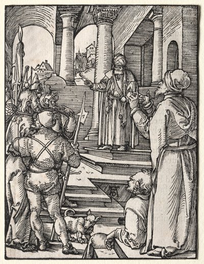 A Pequena Paixão: Cristo Diante de Pilatos de Albrecht Dürer