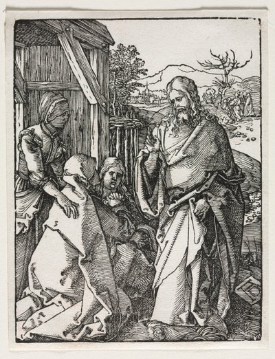 A pequena paixão: Cristo se despedindo da Virgem. de Albrecht Dürer