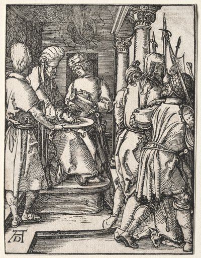 A pequena paixão: Pilatos lavando as mãos, 1509-1511. de Albrecht Dürer