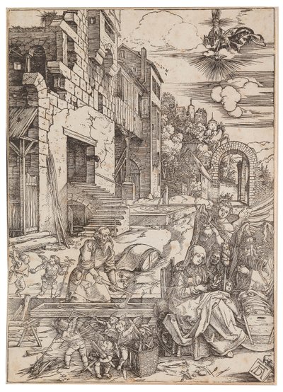 A Estadia da Sagrada Família no Egito, de A Vida da Virgem, c. 1504. de Albrecht Dürer
