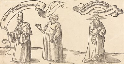 The Teacher, the Clergyman, and Providence, provavelmente 1526. de Albrecht Dürer