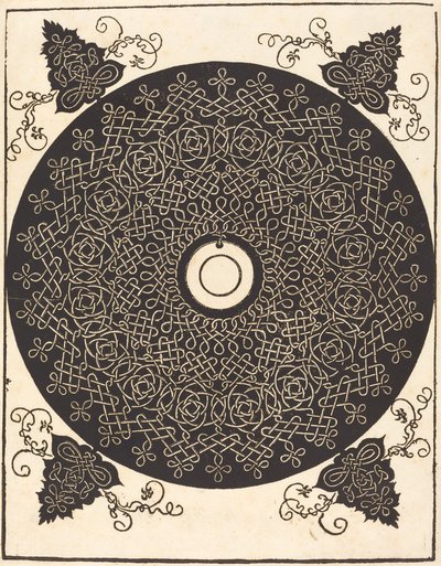 O Terceiro Nó (com um círculo preto em um medalhão branco) de Albrecht Dürer