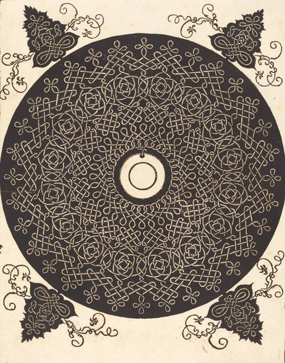 O Terceiro Nó com um círculo preto em um medalhão branco, provavelmente 15061507. de Albrecht Dürer