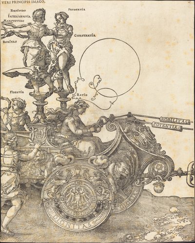 A Carruagem Triunfal de Maximiliano I (O Grande Carro Triunfal) [placa 2 de 8] de Albrecht Dürer