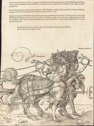 A Carruagem Triunfal de Maximiliano I (O Grande Carro Triunfal) [placa 7 de 8] de Albrecht Dürer