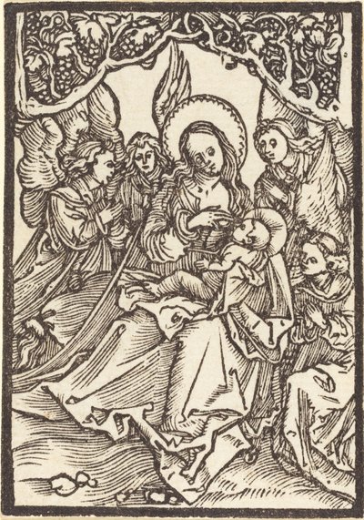 A Virgem Amamentando o Menino Jesus com Quatro Anjos de Albrecht Dürer