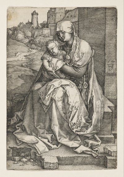 A Virgem sentada junto a um muro de Albrecht Dürer