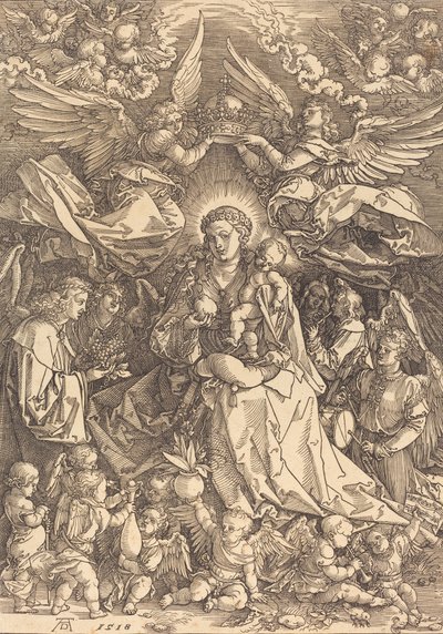 A Virgem Cercada por Muitos Anjos, 1518. de Albrecht Dürer