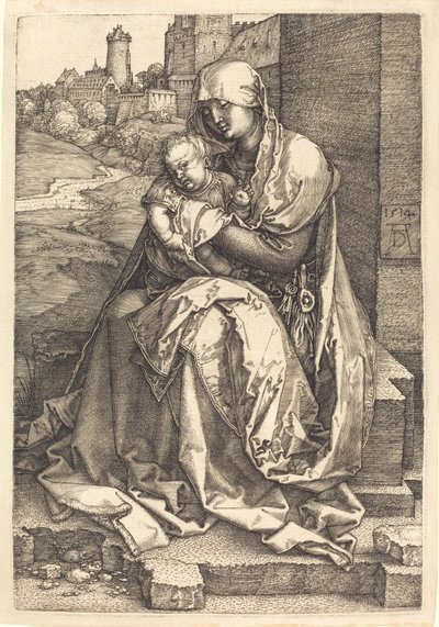 A Virgem e o Menino sentados junto ao Muro de Albrecht Dürer