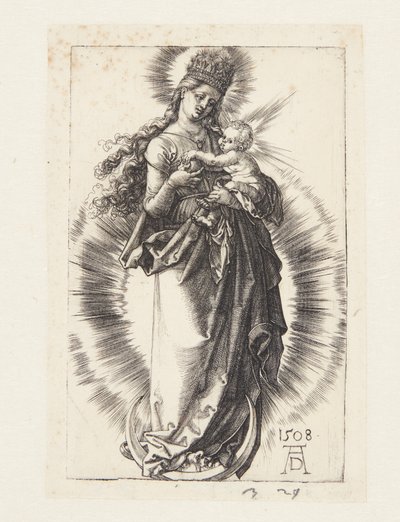 A Virgem no crescente com uma coroa de estrelas de Albrecht Dürer