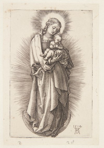 A Virgem no crescente com um diadema de Albrecht Dürer