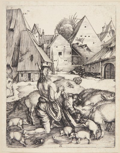 O filho pródigo entre os porcos de Albrecht Dürer