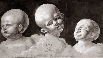 Três cabeças de crianças, 1506 de Albrecht Dürer