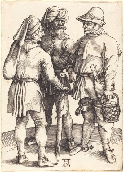 Três camponeses em conversa de Albrecht Dürer