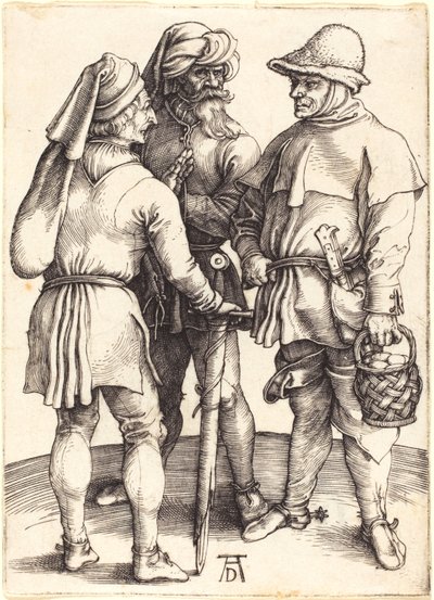 Três camponeses em conversa de Albrecht Dürer