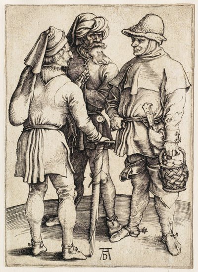 Três camponeses em conversa de Albrecht Dürer