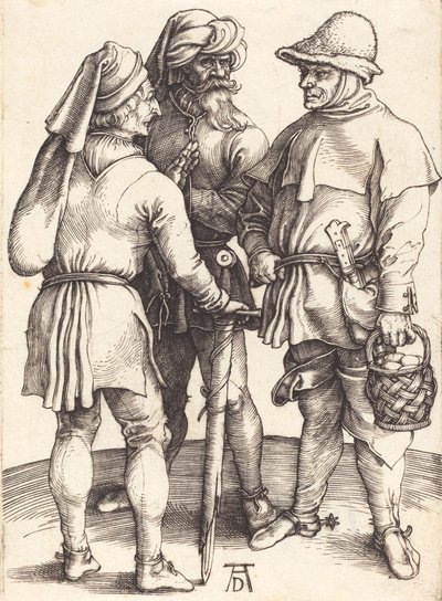 Três Camponeses em Conversa, c. 1497. de Albrecht Dürer