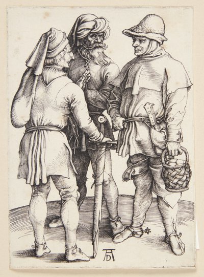 Três camponeses em conversa de Albrecht Dürer