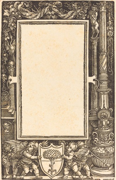 Fronteira do título com Putti segurando os braços de Pirckheimer de Albrecht Dürer