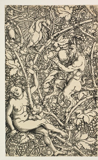 Dois projetos para tapeçaria com satyrfamily de Albrecht Dürer