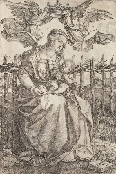 Virgem Maria coroada por dois anjos, 1518 de Albrecht Dürer