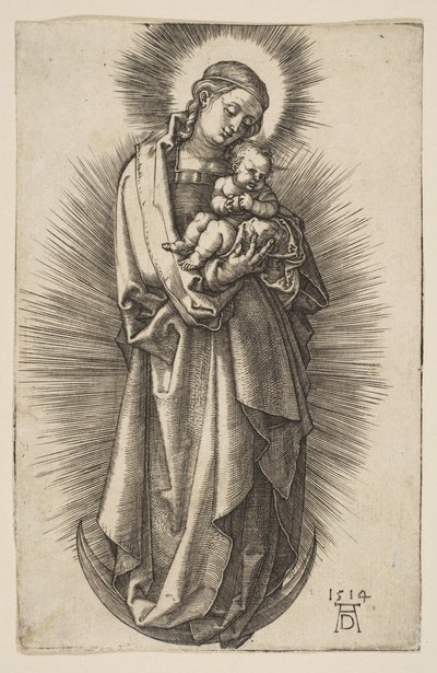 Virgem e Criança no Crescente com um Diadema, 1514. de Albrecht Dürer