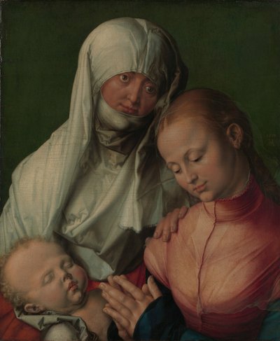 Virgem e Criança com Santa Ana, c.1519 (óleo sobre linden) de Albrecht Dürer