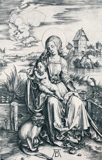 Virgem e criança com um macaco, 1506 1906 de Albrecht Dürer