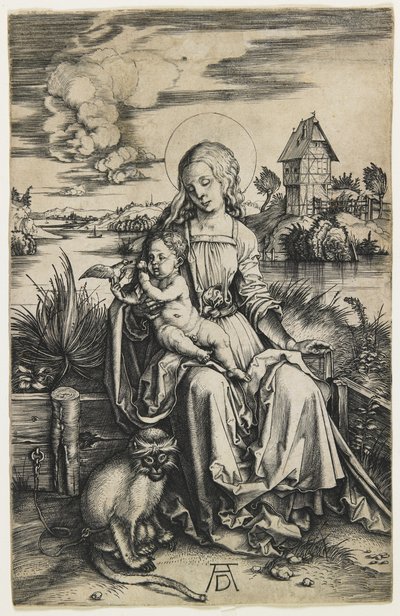 Virgem e Criança com o Macaco, c. 1498 de Albrecht Dürer