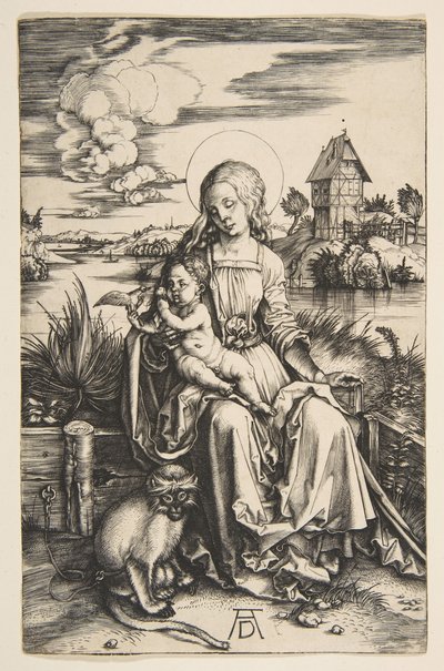 Virgem e Criança com o Macaco, ca. 1498 de Albrecht Dürer
